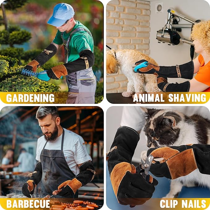 HLDD HANDLANDY Animal Handing Gloves- Bite Proof, Puncture & Scratch Resistant for Safe Handling