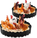 2 Set Chicken Dust Bath Tub Coop Lime Accessories Chicken House Cleaner Container Roost Poultry Nesting Herbs Container for Essential Coop Accessory (36.4'' x 5.5'')