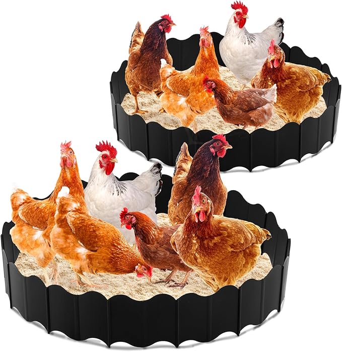 2 Set Chicken Dust Bath Tub Coop Lime Accessories Chicken House Cleaner Container Roost Poultry Nesting Herbs Container for Essential Coop Accessory (36.4'' x 5.5'')
