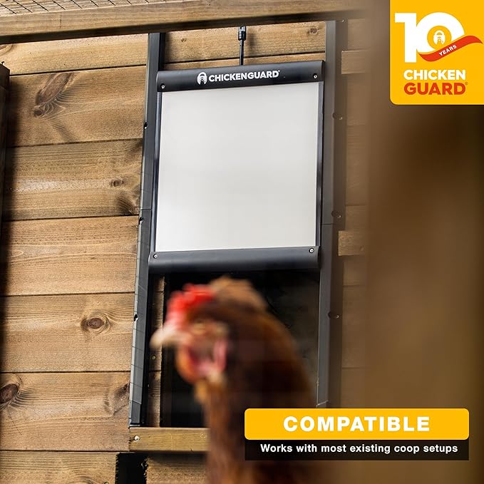ChickenGuard Self-Locking Predator-Proof Chicken Coop Door for Hen-House, Chicken Run, Poultry Habitat Accessories (Pop Hole Door only – No Motor)