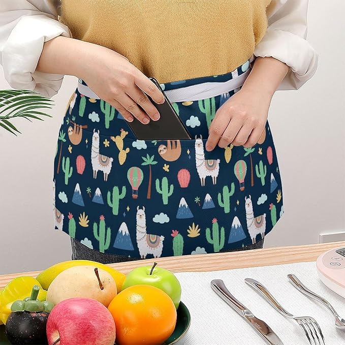 Server Waitress Waist Apron Cooking Kitchen Restaurant Aprons for Women Men