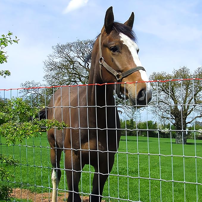 4x50ft Heavy Duty Horse Fence, 2x4 Inch Mesh, Rust-Resistant Metal Wire Farm Fencing for Livestock, Pasture, Garden, and Animal Containment