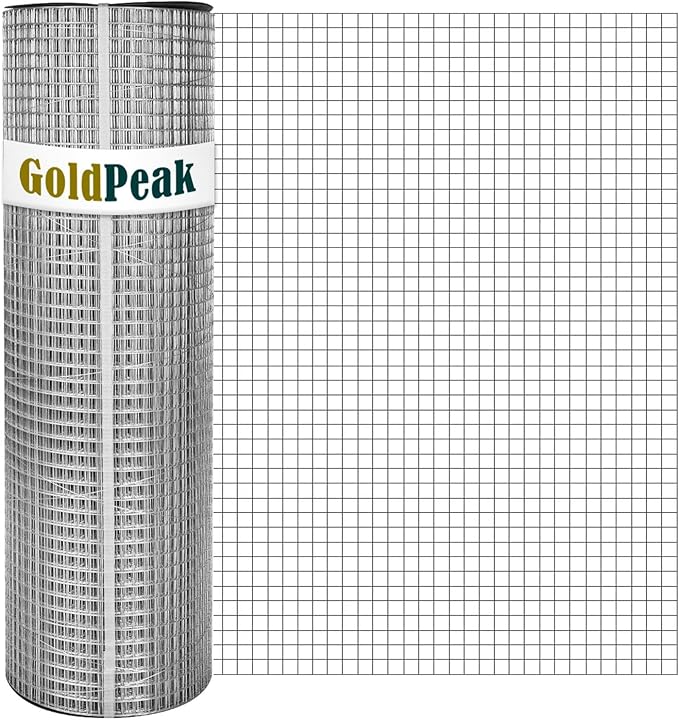 GoldPeak Hardware Cltoh 1/4 inch 36in x 50ft 23 Gauge, Hot-dip Galvanized After Welding, Chicken Wire Fencing Wire Mesh Roll Welded Wire Fence Gopher Wire Cloth Rodent Wire