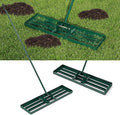 Happygrill Lawn Leveling Rake, Heavy Duty Lawn Level Tool for Soil w/67” Handle, Dirt Ground Leveler, Effort-Saving Landscape Rake for Garden, Backyard, Golf Course, Farm, Pasture (36" x 10", Green)