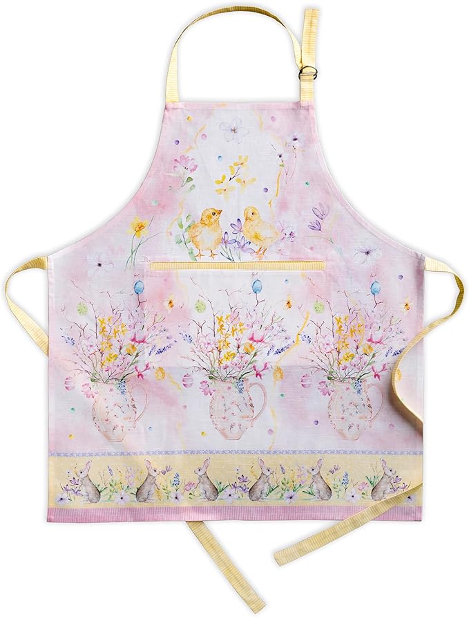 Maison d' Hermine 100% Cotton Apron for women with Pocket Kitchen Chef Apron for Men Cooking Easter Decorations