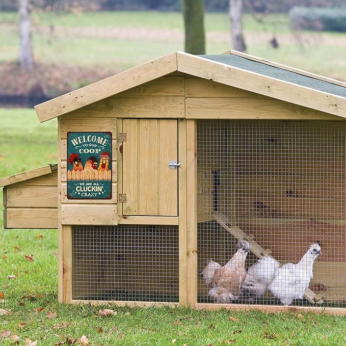 Vintage Chicken Coop Wall Decor farmhouse Metal Tin Sign Funny Chicken Sign