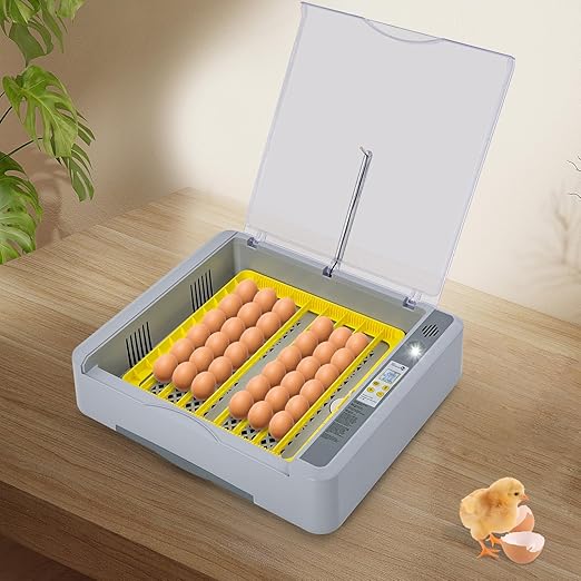Eggs Automatic Incubator, 195V 70W Fully Automatic Egg Hatching Incubator 36 Eggs Incubator Poultry Hatcher w/Automatic Turning & Temperature for Hatching Duck & Goose Eggs (36 Eggs)