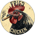 Farm Chicken Cock Hen Round Metal Tin Sign Rooster Fried Chicken Poster Home Decor Garage Bar Restaurant Kitchen Cafe Bar Pub Wall Art Decor 8 Inch