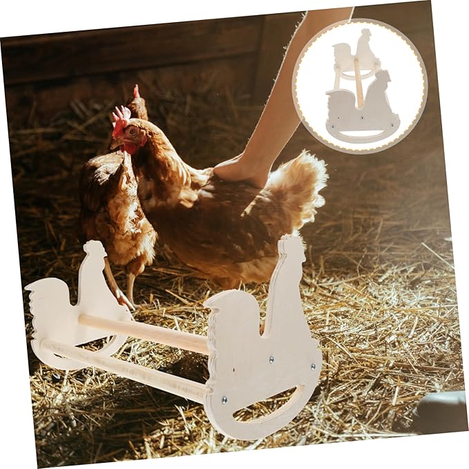 Happyyami Hen Standing Rack Wooden Chicken Perch Chicken Toys Coop Decor Treats Ladder Poultry Toy Roosting Bar Exercise