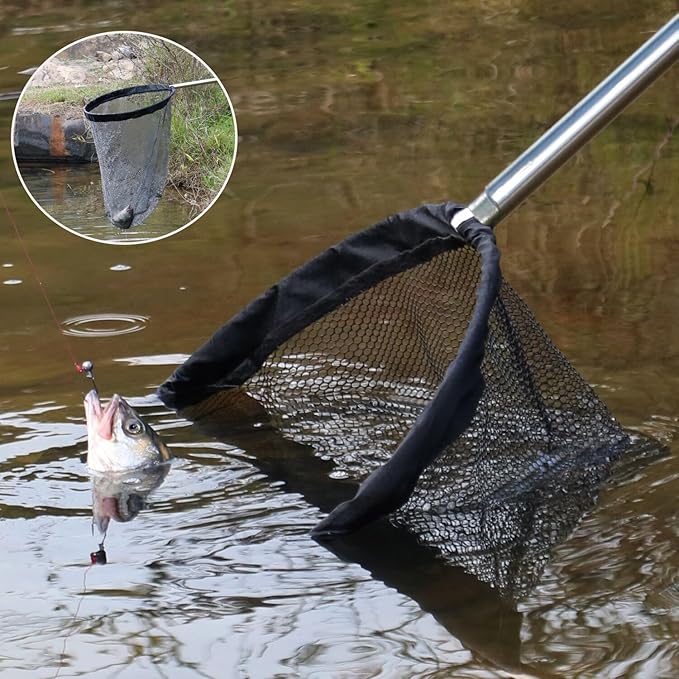 Catch net Small Animal Control net with Stainless Steel Splicing Handle Pole for Small Dogs Feral Cats Rabbits Chickens, Ducks Geese Fish Raccoons Poultry catching Wildlife nets