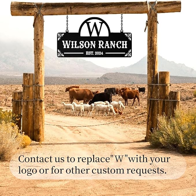 Personalized Metal Farm Signs, Custom Farm Metal Signs Outdoor, Custom Ranch Sign, Customized Family Name Sign for Farms, Ranch, Farmhouse - Housewarming Rancher Gifts