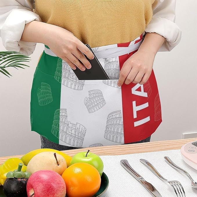 Waterproof Half Waist Apron Kitchen Chef Apron for Cooking Server Waitress