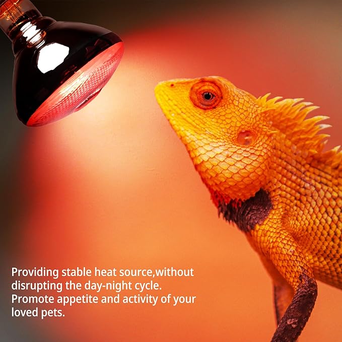 250W Red Reptile Heat Lamp Bulb for Chick Brooder,Infrared Heating Light Bulb for Reptiles,Chicken,Farm Animals,Bathroon,Food,Poultry,Shatterproof,E26 Base with Temperature Sticker