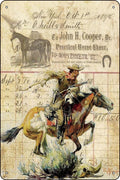 Vintage Cattle Rancher Art Horse Cowboy Livestock Rodeo Western Wall Decor - 8 x 12 inches Vintage Metal Sign