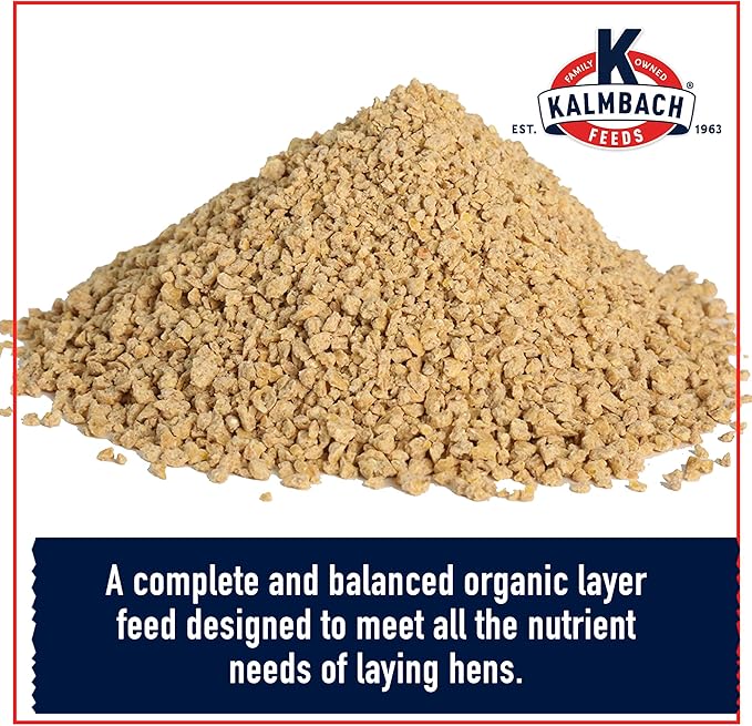 Kalmbach Feeds 17% Organic Crumbles Feed for Layer Chickens, 50 lb Bag