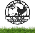 Personalized Chicken Coop Signs, Outdoor Chicken Coop Decor, Vintage Hen House Wall Decor, Custom Metal Name Sign for Farm Yard Garden Home, Gifts for Chicken Lovers Color09