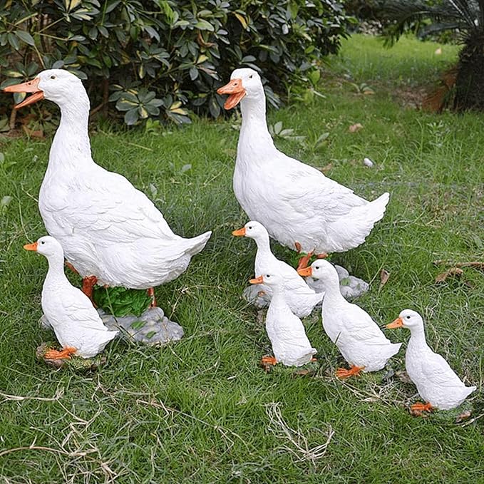 Real Farm Duck Statues,Funny Duck Fence Decoration,Resin Duck Decor,Outdoor Real Animal Statue,Duck Sculpture,Perfect for Home Garden Stairs,Farm,Patio,Backyard