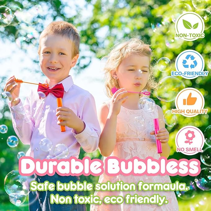 24PCS Dirt Bike DIY Bubble Wands with 96PCS Stickers - Party Favor for Goodie Bags, Pinata Stuffers, Mini Bubble Bulk Farm Birthday Supplies, Toys Gifts, Class Prizes for Toddlers, Boys & Girls