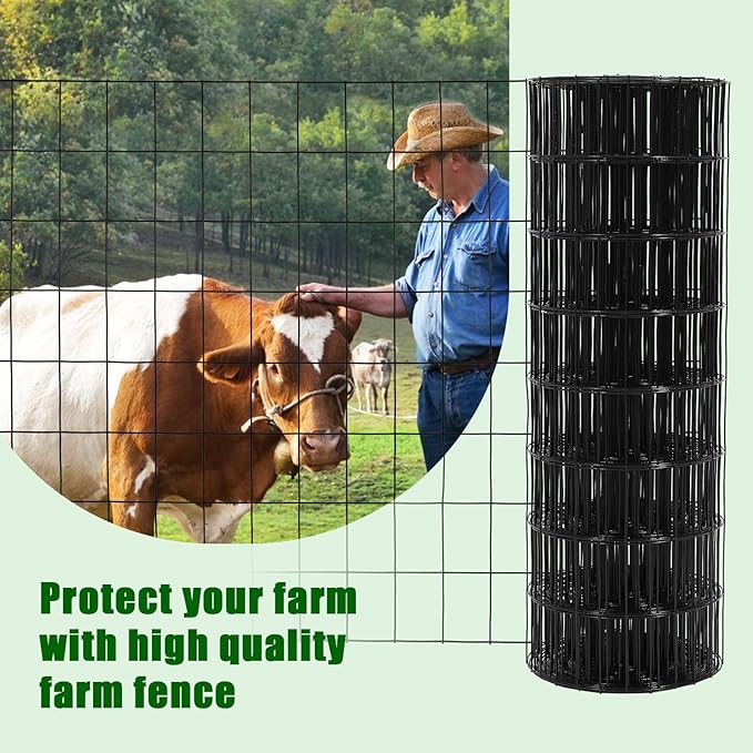 16 Gauge Hardware Cloth 2In x 3In Mesh 24In x 50Ft – Galvanized Welded Wire Mesh Roll | Black Chicken Wire Fence for Poultry, Yard Farm Garden Animal & Plant Protection Fencing