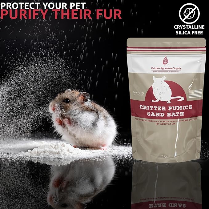 Natural Critter Dust Bath (2.7 lbs) – Crystalline Silica-Free – Made in USA – Perfect for Hamsters, Chinchillas, Gerbils, Chickens, and More