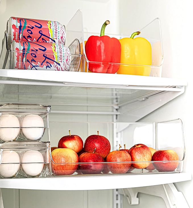 Egg Holder for Fridge 12 count 2 Pack Egg Container for Refrigerator Clear Stackable with Lid & Handles