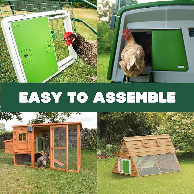 Omlet Automatic Chicken Coop Door Opener Operated by Light Sensor or Timer | Easy to Install, No Maintenance Required | Improves Coop Security and Insulation | Built-in Safety Sensors | Green