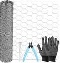 Chicken Wire Mesh 13.8 x 157 in, Rustproof Galvanized Iron Garden Fence Barrier for Pet Rabbit Cat, Floral Chicken Wire Netting to Protect Poultry Plant Fruit