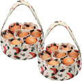 2 Pieces Egg Basket Mini Egg Collecting Bags Gathering Basket with 7 Pouches for Easter Farmhouse Chicken Hen Duck Goose Housewife Garden Transporting Storage, 8 x 2.6 Inch(Cute)