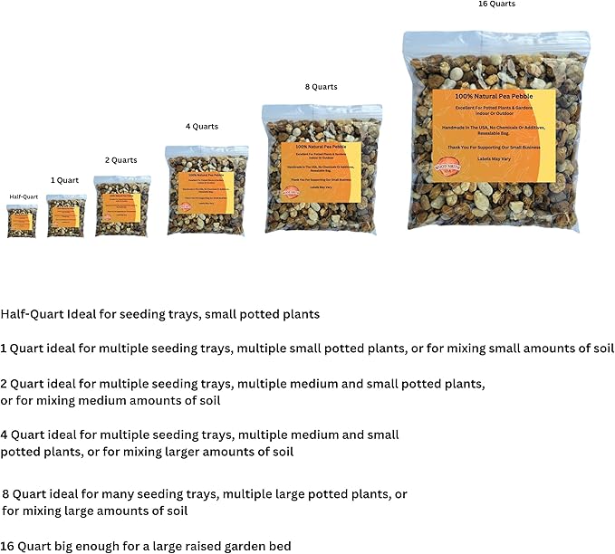 Versatile River Rocks & Garden Stones for Outdoor Landscaping - Ideal Decorative Rocks for Plants Indoor & Outdoor, Pea Pebbles, Landscaping Stones. 1 Quart