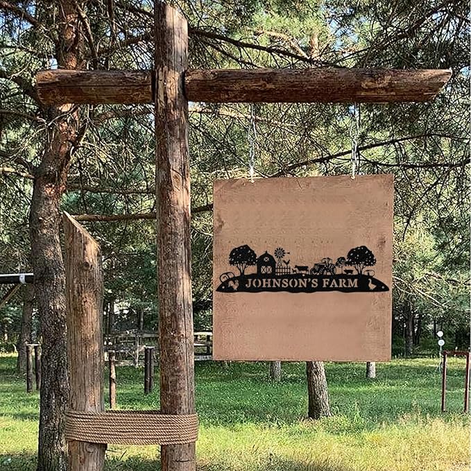 Personalized Farm Sign, Custom Farm Metal Signs Outdoor, Custom Ranch Sign, Customized Family Name Metal Signs for Farms, Ranch, Barn, Farmhouse, Housewarming Rancher Gifts
