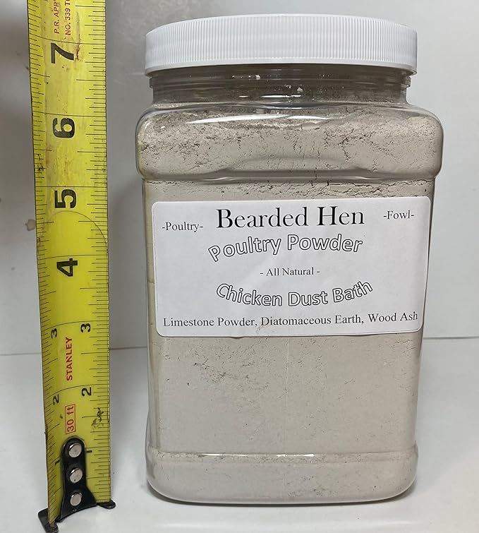 Poultry Powder - All Natural Chicken Dust Bath - 3 Organic Ingredients: Limestone Powder, Hardwood Ashes & Fossil Shell Flour (3 Pound)