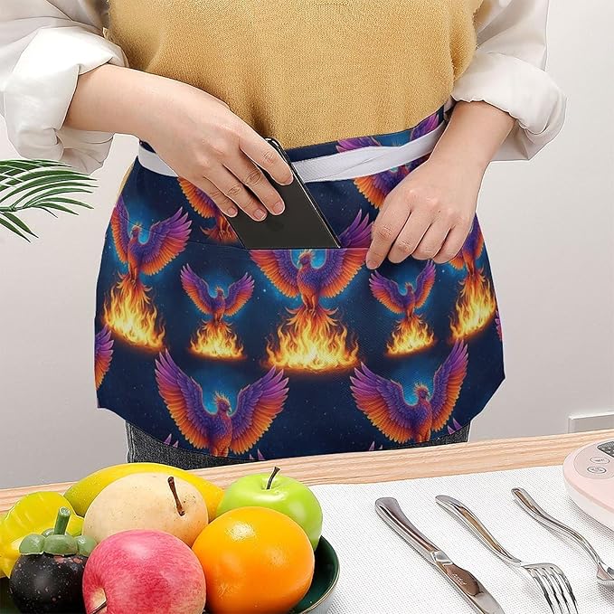 Short 3 Pockets Waist Waiter Waitress Half Apron Waterproof Chef Aprons