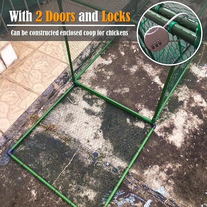 Chicken Tunnel DIY Kit – Movable | Cube Runway with 90° Corner | Modular Design | Rust-Proof | Expandable Outdoor Chicken Run Chunnel for Yard