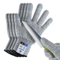 Cutting Gloves,2 Pairs Food Grade Level 5 Protection, Safety Kitchen Cut Gloves for Oyster Shucking, Fish Fillet Processing, Mandolin Slicing, Meat Cutting and Wood Carving(Gray-Large)