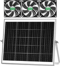 Solar Greenhouse Fan 3 Kit, 30W Large Solar Powered Exhaust and Intake Fan Outdoor Waterproof, Strong Airflow, 16.5ft Cord, for Chicken Coop Grow Tent Shed Air Ventilation and Circulation