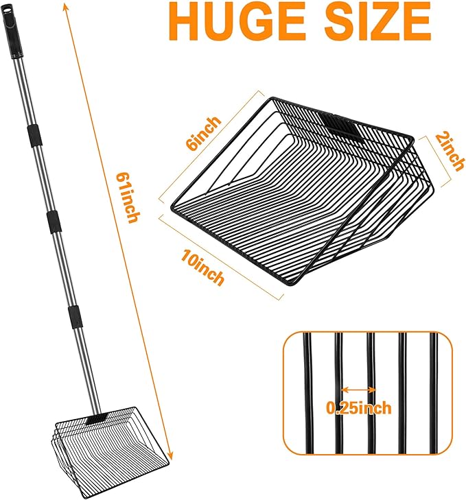 Large Chicken Poop Scooper, Chicken Coop Rake Scooper Accessories