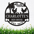Personalized Chicken Coop Signs, Metal Funny Farm Decor, Chicken Coop Accessories, Metal Outdoor Wall Art, Custom Hen House Sign, Rustic Farmhouse Wall Decor for Farm Yard Garden Color01