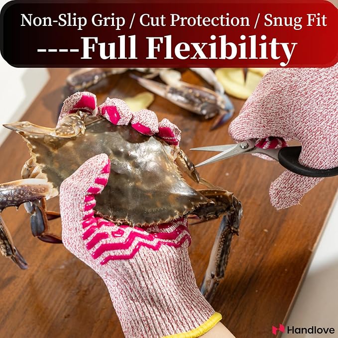 HandLove Cut Resistant Gloves, 100% Food Contact Safe, CE Level 5 Premium Protective Cutting Gloves