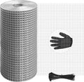 TNELTUEB 8in x 25Ft Hardware Cloth Hot-Dip Galvanized Welded Wire Mesh - Heavy Duty 1/4inch 23 Gauge Chicken Wire Fencing for Garden, Chicken Coop, Rabbit Cage, Rodent & Predator Protection