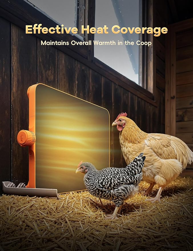 Smart Chicken Coop Heater, 200 Watts Chick Brooder Heating Plate Built-in Adaptive Temperature Sensor, Chicken Brooder Heater, Adaptable to Timer and Temp Controllers,UL-Compliant