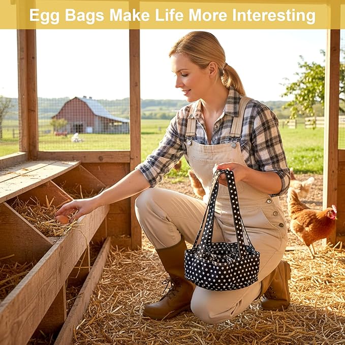 Egg Collecting Apron, 9 Pocket Chicken Apron, Washable Canvas Egg Collecting Basket Fresh Eggs Collection Carrier Bag for Chicken Duck Goose Eggs, Farm Home Use