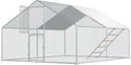 Amopatio Metal Large Chicken Coop 13x10x6FT Walk in Chickens Runs with Chicken Roosting Perch, Outdoor Chicken Pen with Security Lock and Split Door for Farm, Yard, Backyard