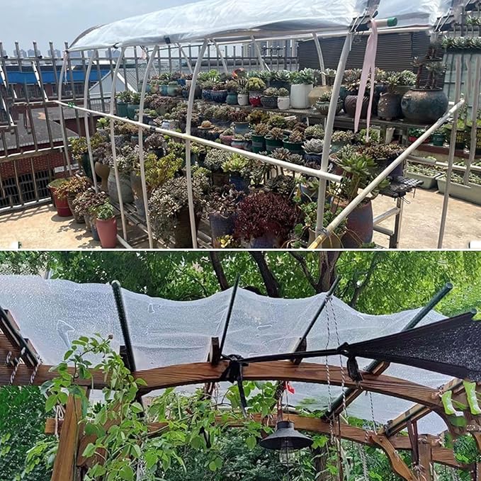 Clear Tarp, Heavy Duty Waterproof Plastic Tarps with Grommets Clear Vinyl Tarps Transparent Tarpaulin for Outdoor Porches Patio Enclosure Roofs Greenhouse Plant Chicken Coop Cover