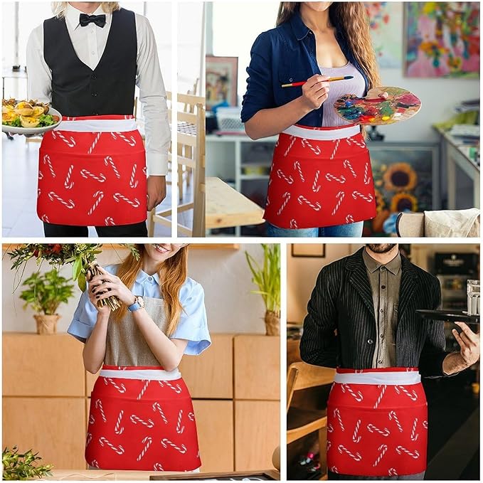 Unisex Half Waiter Waist Short Apron Waterproof Chef Works Waitress Aprons