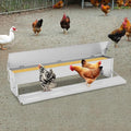 Automatic Chicken Feeder, Metal Treadle Feeder with Weatherproof and Rat Proof Lid 22 Lbs Large Capacity Poultry Trough No Spill Poultry Feeders for Chickens Ducks Geese
