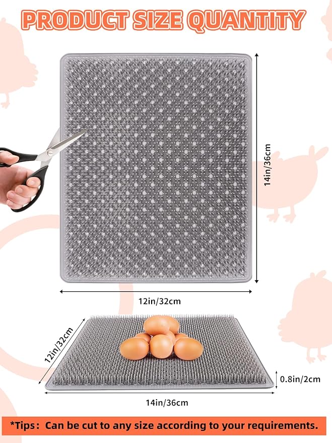 Kalolary 6 Pack Washable Chicken Nesting Pads for Chicken Coop, Silicone Nesting Box Pads for Chickens Bedding, Reusable Chickens Coop Accessories for Hens Laying Eggs, Easy to Clean