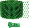1-Pack Floral Chicken Wire Mesh, 3.9 in x 33 ft Plastic Hexagonal Chicken Wire Fencing with 50 Garden Ties for Crafts/Poultry Netting/Garden/Plant Protection [Green]