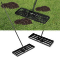 Happygrill Lawn Leveling Rake, Heavy Duty Lawn Level Tool for Soil w/67” Handle, Dirt Ground Leveler, Effort-Saving Landscape Rake for Garden, Backyard, Golf Course, Farm, Pasture (30" x 10", Black)