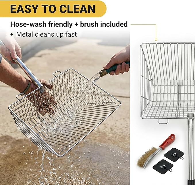 Chicken Scooper, Goat Poop Scooper, Chicken Coop Shovel, Poop Rake and Scoop, Chicken Coop Scooper for Sand, Heavy Duty Chicken Poop Scooper, Coop Cleaning chicken coop cleaning tools