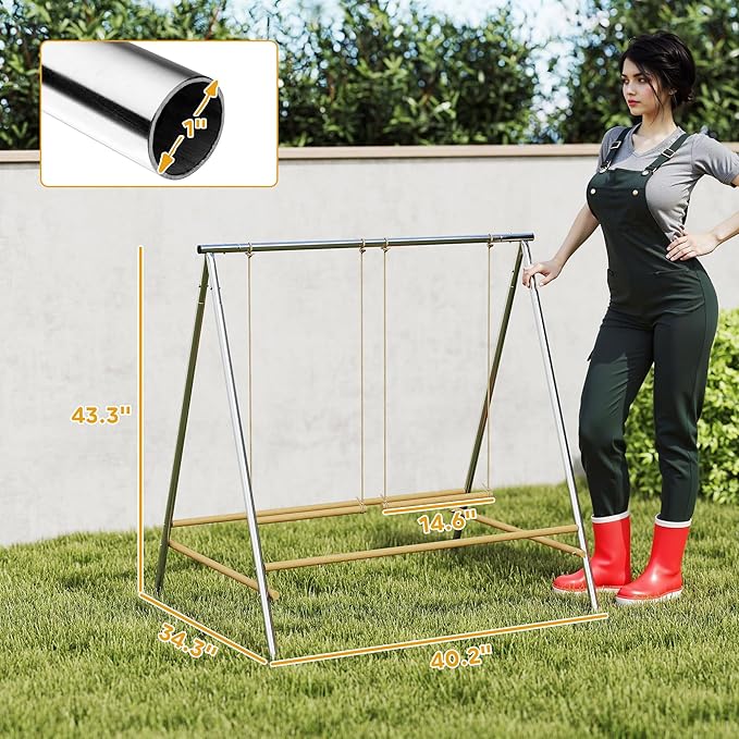 PawHut Chicken Perch for Coop, Chicken Roosting Bars with 2 Adjustable Swings, Coop Accessories for Farm, Backyard, Silver